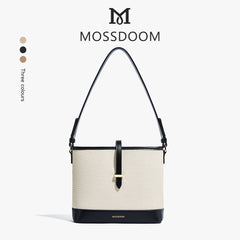 MOSSDOOM CATLY BAG – SWEET STITCHED COLOR SHOULDER BUCKET BAG FOR TRENDY WOMEN