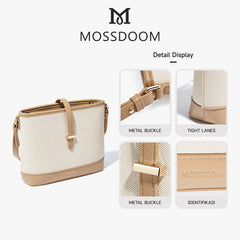 MOSSDOOM CATLY BAG – SWEET STITCHED COLOR SHOULDER BUCKET BAG FOR TRENDY WOMEN