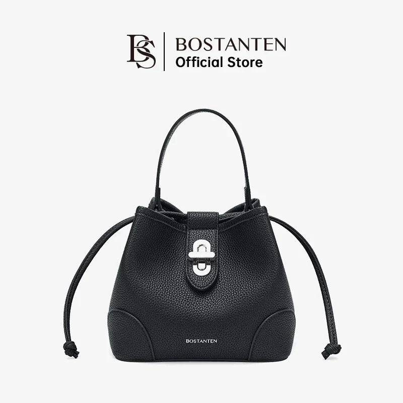 BOSTANTEN WOMEN'S DRAWSTRING BAG WITH BUCKLE LOCK