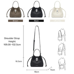 BOSTANTEN WOMEN'S DRAWSTRING BAG WITH BUCKLE LOCK