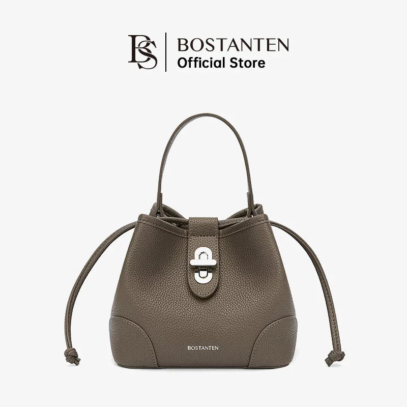 BOSTANTEN WOMEN'S DRAWSTRING BAG WITH BUCKLE LOCK